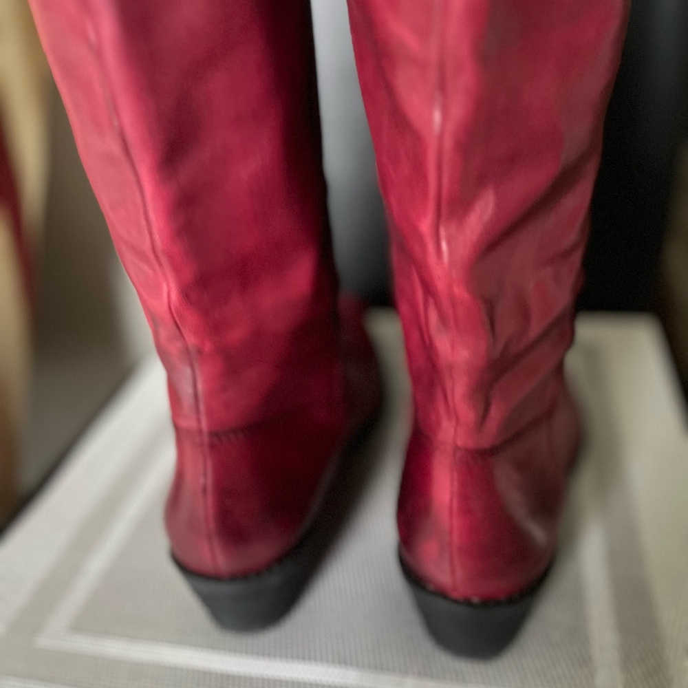 FRANCO SARTO WALINDA NWOT AUTHENTIC OXBLOOD RED SOFT LEATHER WESTERN BOOTS - Picture 14 of 16